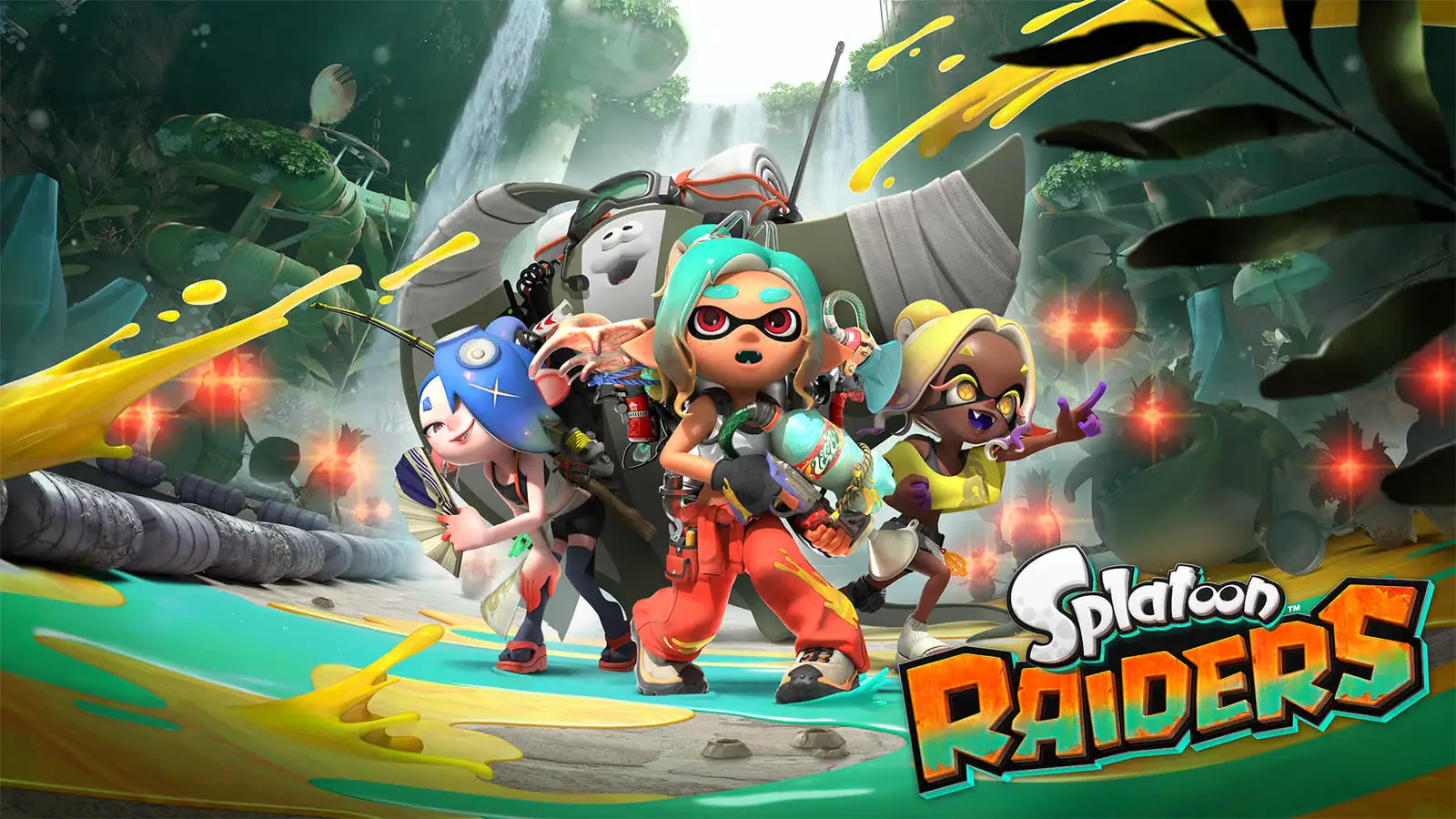 Official Splatoon Raiders artwork showing the Mechanic and Deep Cut on the Spirhalite Islands